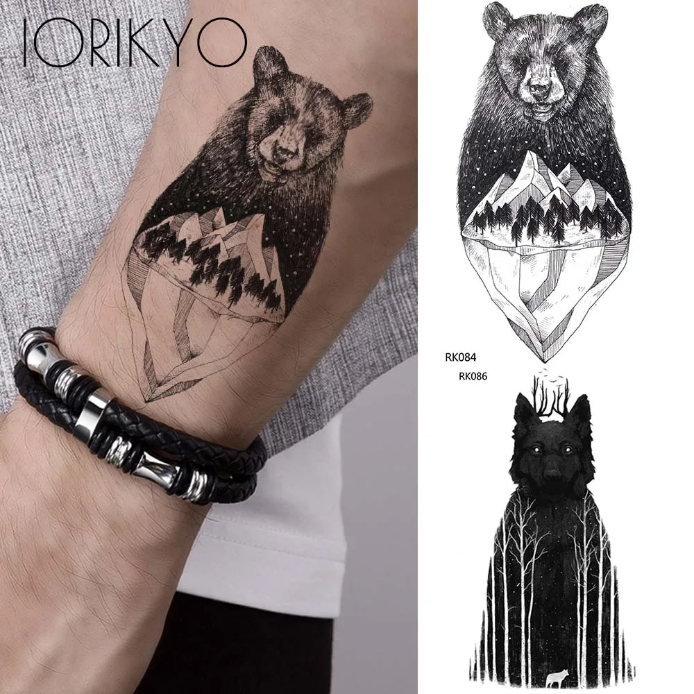 IORIKYO Men Cool Polar Bear Temporary Tattoo Triangle Glacier Arm Black Fake Tatoos 3D Women Wrist Forest Wolf Waterproof Tattoo
IORIKYO Men Cool Polar Bear Temporary Tattoo Triangle Glacier Arm Black Fake Tatoos 3D Women Wrist Forest Wolf Waterproof Tattoo