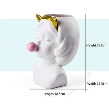 Creative Resin vase Cute girl bubble gum Decoration home living room dining table Decorative art portrait gold vase
Creative Resin vase Cute girl bubble gum Decoration home living room dining table Decorative art portrait gold vase