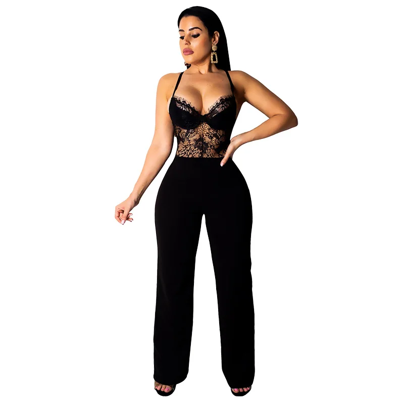 Women Mesh Jumpsuit 2019 Sexy Lace Bodysuit Halter off shoulder jumpsuit Black Plus Size Female Elegant Rompers monos de mujer
Women Mesh Jumpsuit 2019 Sexy Lace Bodysuit Halter off shoulder jumpsuit Black Plus Size Female Elegant Rompers monos de mujer