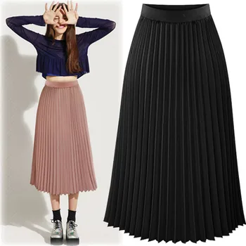 2016 new summer in Europe and the United States women's high waisted skirt long female thin Chiffon pleated sexy club skirt
2016 new summer in Europe and the United States women's high waisted skirt long female thin Chiffon pleated sexy club skirt