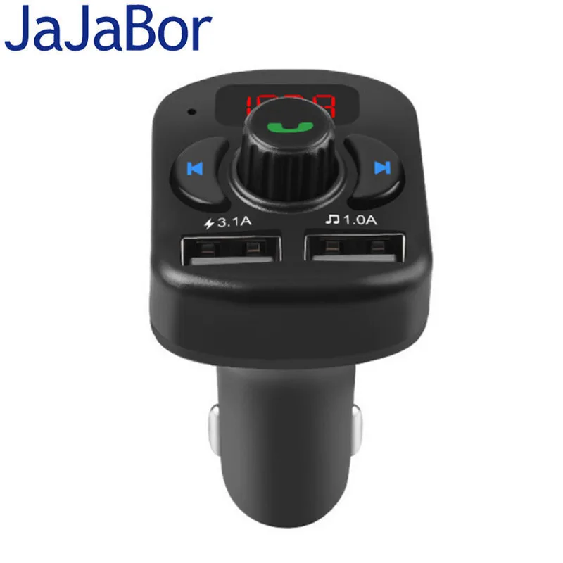 

JaJaBor Wireless FM Transmitter Bluetooth 5.0 Car Kit Handsfree Stereo A2DP Car Music MP3 Player Support TF Card U Disk Playback