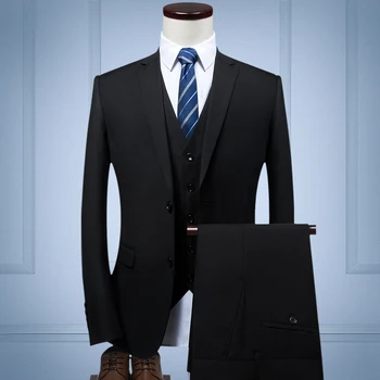 Men Suit Men's Three-piece Business Professional Dress Small Suit Korean Slim Groomsmen Groom Wedding Dress Men Clothes
Men Suit Men's Three-piece Business Professional Dress Small Suit Korean Slim Groomsmen Groom Wedding Dress Men Clothes