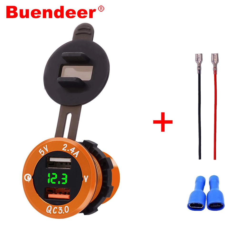 Buendeer Car Cigarette Lighter Socket Adapter QC 3.0 Power Outlet Dual USB Quick Charger with LED Voltmeter monitor USB Adapter
Buendeer Car Cigarette Lighter Socket Adapter QC 3.0 Power Outlet Dual USB Quick Charger with LED Voltmeter monitor USB Adapter