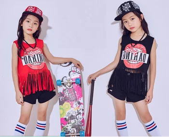 Songyuexia New vest children's big boy jazz dance shirt black and white red tassel Latin dance hiphop hip-hop costumes
Songyuexia New vest children's big boy jazz dance shirt black and white red tassel Latin dance hiphop hip-hop costumes