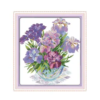 11CT 14CT Count Grid Embroidered Cloth Hand-stitch Embroidered Beautiful Vase Violet Iris Flower diy DMC Embroidery Embroidery
11CT 14CT Count Grid Embroidered Cloth Hand-stitch Embroidered Beautiful Vase Violet Iris Flower diy DMC Embroidery Embroidery