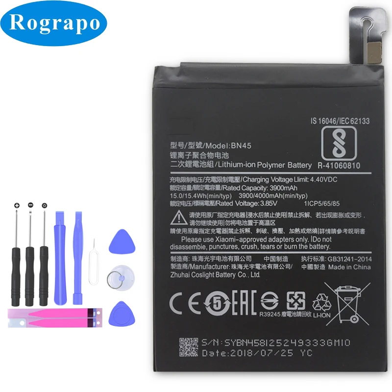 New 3.85V 4000mAh Mi BN45 Replacement Battery For Xiaomi Redmi Note 5 Note5 Mobile Phone Original Batteries
New 3.85V 4000mAh Mi BN45 Replacement Battery For Xiaomi Redmi Note 5 Note5 Mobile Phone Original Batteries