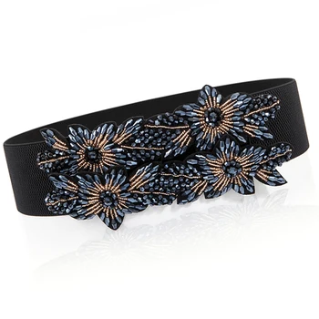 Fashion Summer Designer Woman Green Blue Beading Embroidery Handwork Flower Elastic Waist Belt , Women Beading Wide Waistband
Fashion Summer Designer Woman Green Blue Beading Embroidery Handwork Flower Elastic Waist Belt , Women Beading Wide Waistband