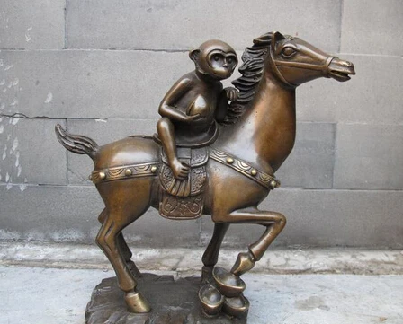bi003615 9.5 Chinese Feng Shui Bronze Monkey Ride on Horse Immediately Monkey Statue
bi003615 9.5 Chinese Feng Shui Bronze Monkey Ride on Horse Immediately Monkey Statue