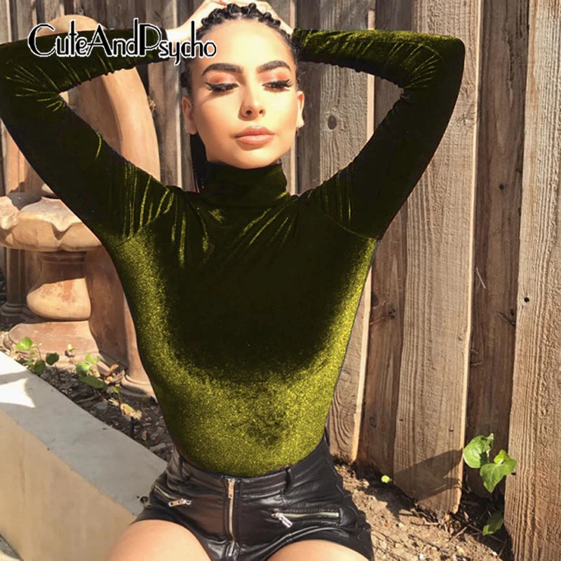 Sexy Velvet Turtleneck Bodycon Bodysuits Long Sleeve Skinny Women Rompers Open Crotch Jumpsuits Warm Winter Autumn Cuteandpsycho 
Sexy Velvet Turtleneck Bodycon Bodysuits Long Sleeve Skinny Women Rompers Open Crotch Jumpsuits Warm Winter Autumn Cuteandpsycho