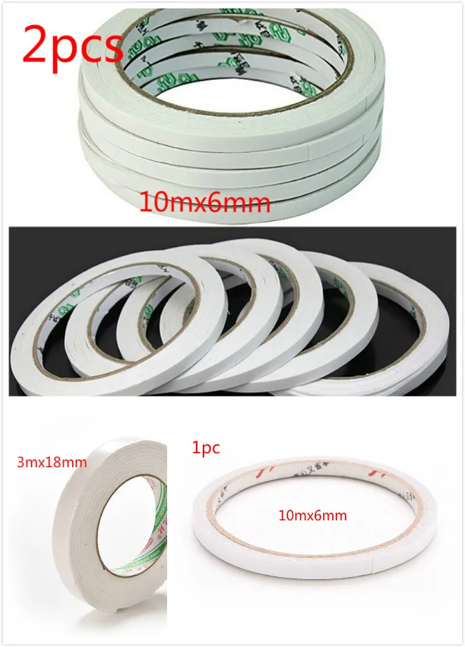 1/2pcs 10mx6mm 3mx18mm Double Sided Faced Adhesive Strong Sticky Adhesion Tape White Powerful For Office home use
1/2pcs 10mx6mm 3mx18mm Double Sided Faced Adhesive Strong Sticky Adhesion Tape White Powerful For Office home use