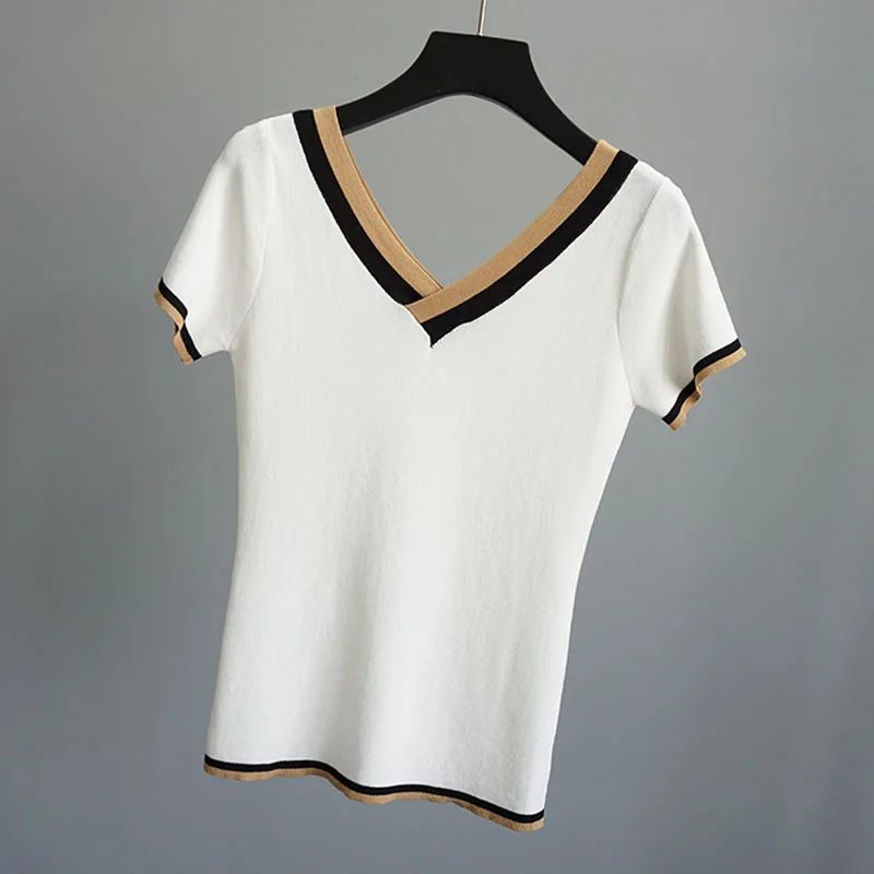 Ladies Ice Lien Cool Pullover Tops Short Sleeve Knitted Women High Fashion Summer Knitwear Causal Solid Color White Pull Female
Ladies Ice Lien Cool Pullover Tops Short Sleeve Knitted Women High Fashion Summer Knitwear Causal Solid Color White Pull Female