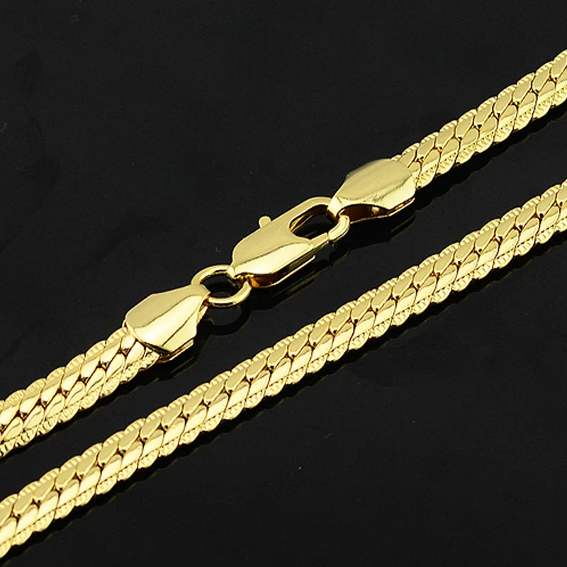 1pcs 6mm Man Women White Yellow Gold Color Filled Link Chains Snake Necklace 45cm-60cm Long Jewelry E460
1pcs 6mm Man Women White Yellow Gold Color Filled Link Chains Snake Necklace 45cm-60cm Long Jewelry E460