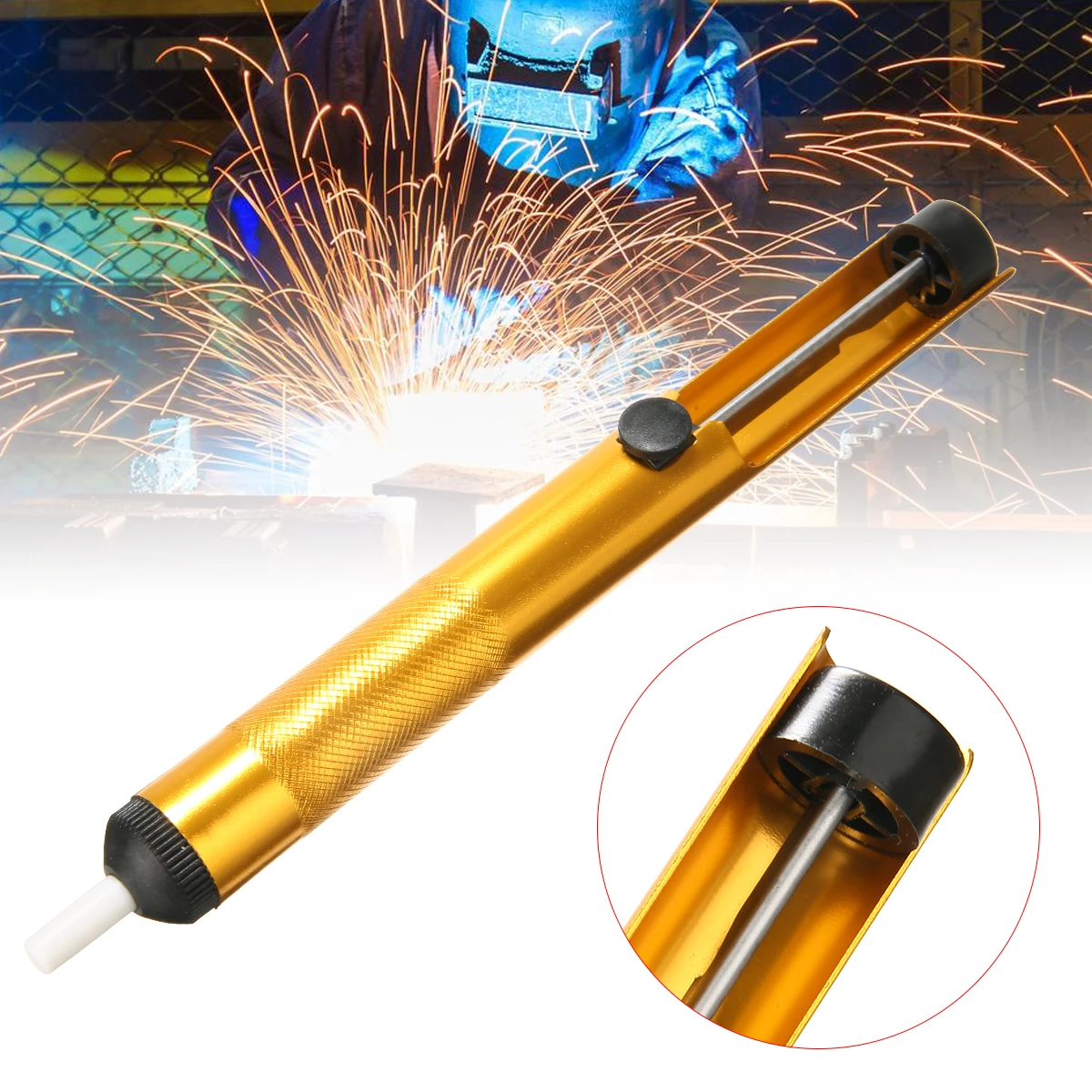 Professional Desoldering Pump Suction Tin Gun Aluminium Metal Body Soldering Solder Sucker Pen Remover Welding Tools
Professional Desoldering Pump Suction Tin Gun Aluminium Metal Body Soldering Solder Sucker Pen Remover Welding Tools