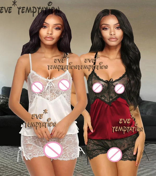 Сексуальная кружевная одежда для сна женское белье Babydoll сатиновый костюм Тедди