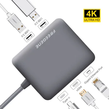 FREEGENE New 5 in 1 USB Hubs 3.1 HUB for Type C to 2 USB 3.0 / Power Delivery 4K HDMI / RJ45 Ethernet / PD Adapter Type-c Hub
FREEGENE New 5 in 1 USB Hubs 3.1 HUB for Type C to 2 USB 3.0 / Power Delivery 4K HDMI / RJ45 Ethernet / PD Adapter Type-c Hub