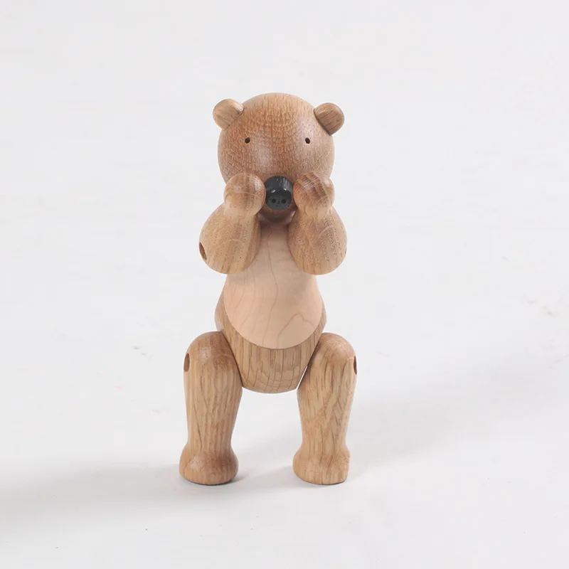 15cm Height Nordic solid white oak wood play bear rotatable children girl wooden crafts handmade statue figurines Russia totem
15cm Height Nordic solid white oak wood play bear rotatable children girl wooden crafts handmade statue figurines Russia totem