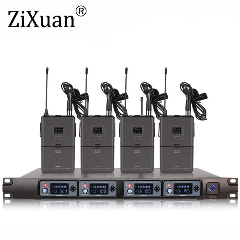 High quality 4 Channel UHF Wireless Lavalier Microphone System 4 Lavalier Microphones 1 Wireless LCD Display Receiver for Stage
High quality 4 Channel UHF Wireless Lavalier Microphone System 4 Lavalier Microphones 1 Wireless LCD Display Receiver for Stage