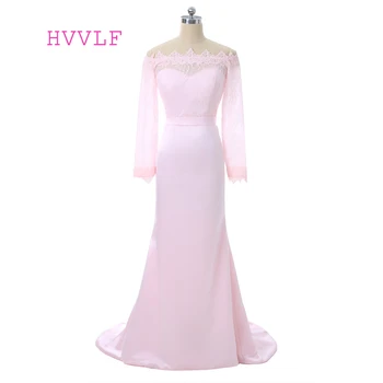Pink Evening Dresses 2019 Mermaid Boat Neck Long Sleeves Satin Lace Women Long Evening Gown Prom Dresses Robe De Soiree
Pink Evening Dresses 2019 Mermaid Boat Neck Long Sleeves Satin Lace Women Long Evening Gown Prom Dresses Robe De Soiree