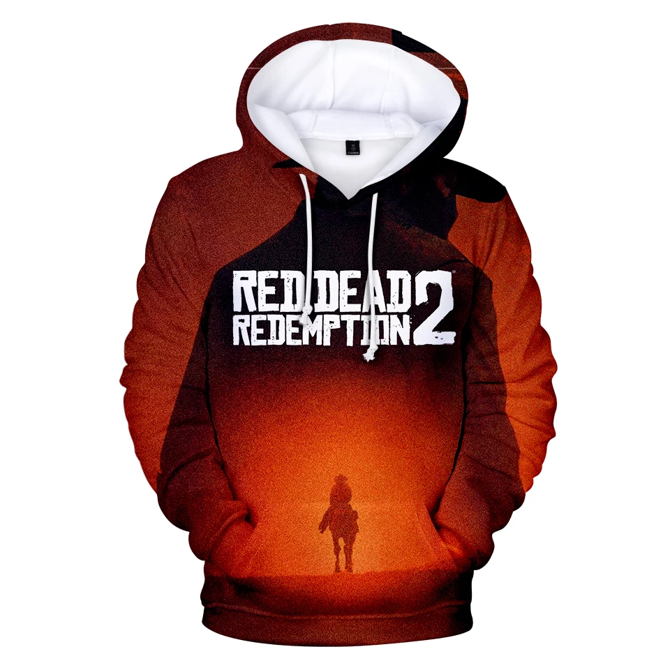 JIANJIAY Sudadera con Capucha Red Dead Redemption 2 Digital Cosplay 3D suéter con Capucha Unisex Uniforme de béisbol Ropa Deportiva