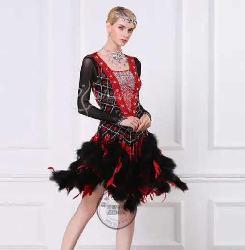 black customize custom back cutout Rumba cha cha salsa tango Latin dance competition dress with fur
black customize custom back cutout Rumba cha cha salsa tango Latin dance competition dress with fur