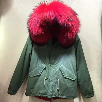 2016 fashion women winter coat raccoon fur collar red fur inside jacket army green short parka
2016 fashion women winter coat raccoon fur collar red fur inside jacket army green short parka