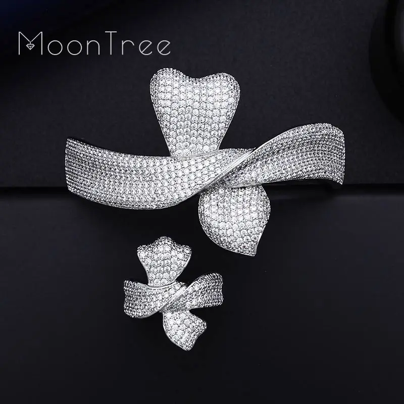 MoonTree Super Luxury Bowknots Full Micro Cubic Zirconia Wedding Bracelet Bangle Ring Set Dress Jewelry Sets for Women
MoonTree Super Luxury Bowknots Full Micro Cubic Zirconia Wedding Bracelet Bangle Ring Set Dress Jewelry Sets for Women