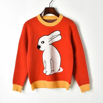 Cute Rabbit Cartoon Knit Womens Sweaters 2019 Spring Long Sleeve Sweet Knit Top Female Causal Crew Neck Sweaters and Pullovers
Cute Rabbit Cartoon Knit Womens Sweaters 2019 Spring Long Sleeve Sweet Knit Top Female Causal Crew Neck Sweaters and Pullovers