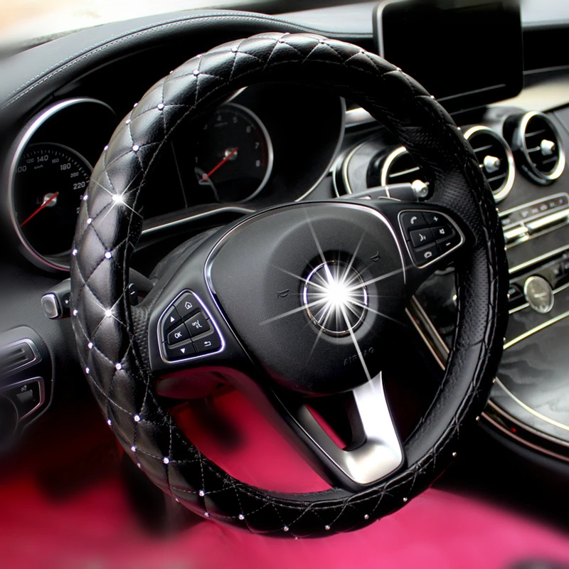 2019 New Crystal Diamond Car Steering Wheel Covers for Women Girl Leather Rhinestone covered Steering-Wheel Interior Accessories
2019 New Crystal Diamond Car Steering Wheel Covers for Women Girl Leather Rhinestone covered Steering-Wheel Interior Accessories