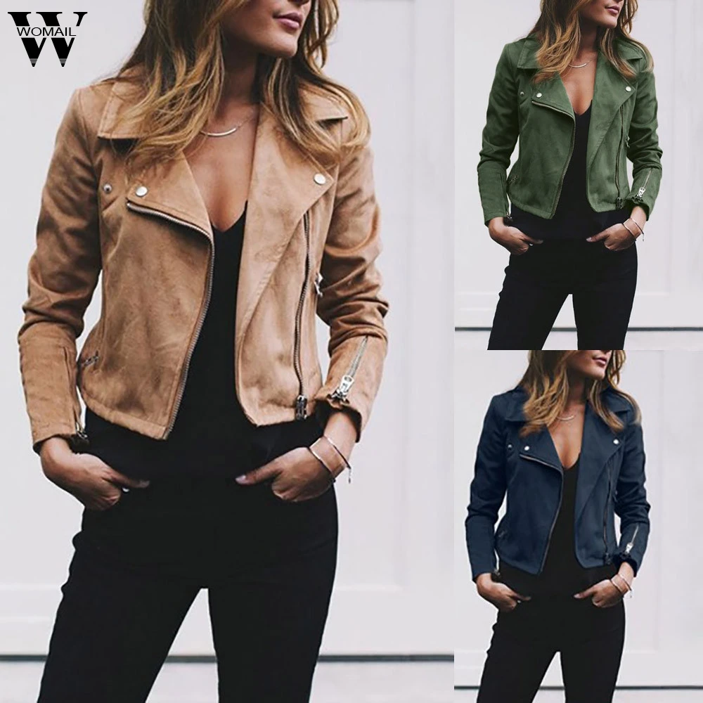 Female New Design Spring Autumn Polyester Leather Jacket Faux Soft Casual Leather Coat Slim Rivet Zipper Motorcycle Jackets 2018
Female New Design Spring Autumn Polyester Leather Jacket Faux Soft Casual Leather Coat Slim Rivet Zipper Motorcycle Jackets 2018