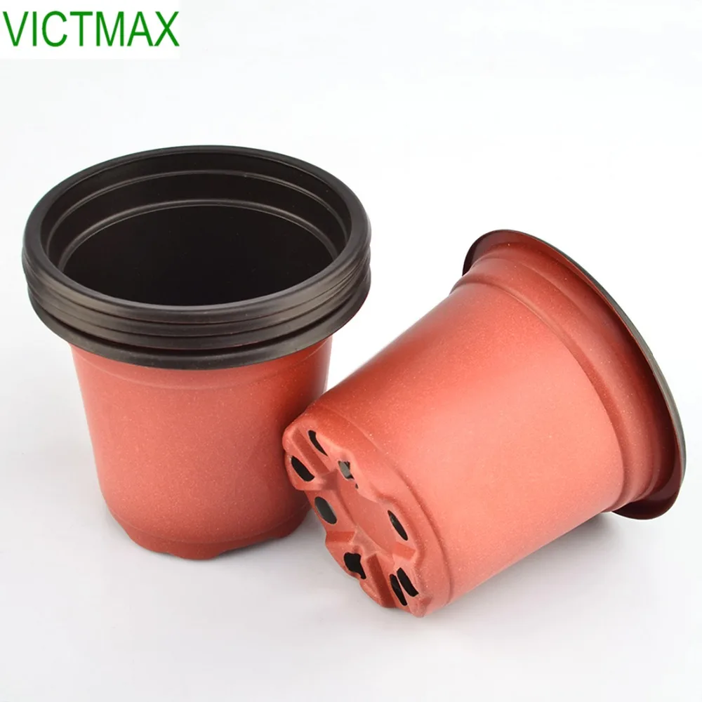 VICTMAX 50Pcs Round Plastic Flower Nursery Pots Garden Plant Grow Seeding Pot Planting Garden Decoration- Brown + Black
VICTMAX 50Pcs Round Plastic Flower Nursery Pots Garden Plant Grow Seeding Pot Planting Garden Decoration- Brown + Black