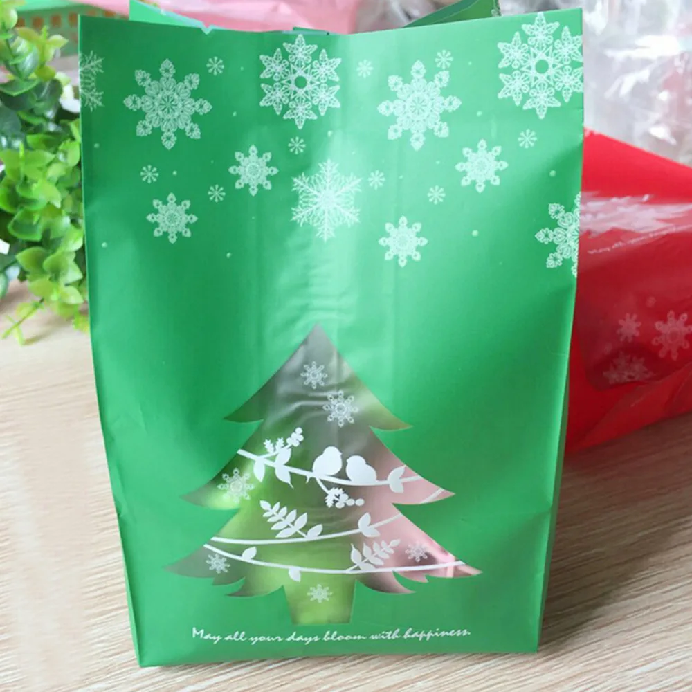 50pcs/set merry christmas kraft paper bag cookie