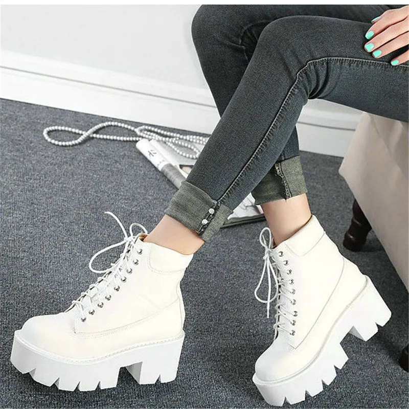 2019 Women White Martin Ankle Boots High Heels Shoes Quality Waterproof Platform Boots Sapatos Mulher
2019 Women White Martin Ankle Boots High Heels Shoes Quality Waterproof Platform Boots Sapatos Mulher
