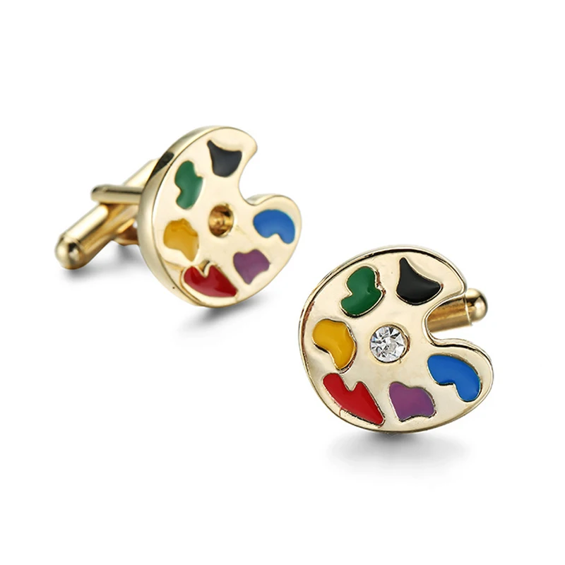 

DY selling high quality Gold Enamel Cufflinks flowers new fashion men's French Cufflinks wholesale and retail