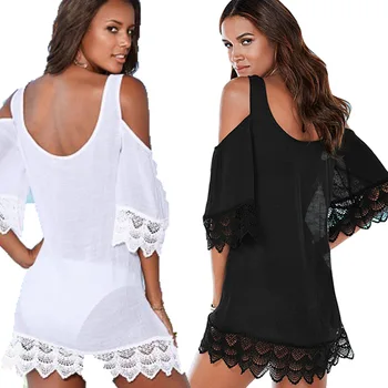 Kaftan Tunic Beach Dress Women Bikini Swim Cover Ups Summer Swimsuit Cover Up Lace White Dresses Pareo Cover-ups 
Kaftan Tunic Beach Dress Women Bikini Swim Cover Ups Summer Swimsuit Cover Up Lace White Dresses Pareo Cover-ups