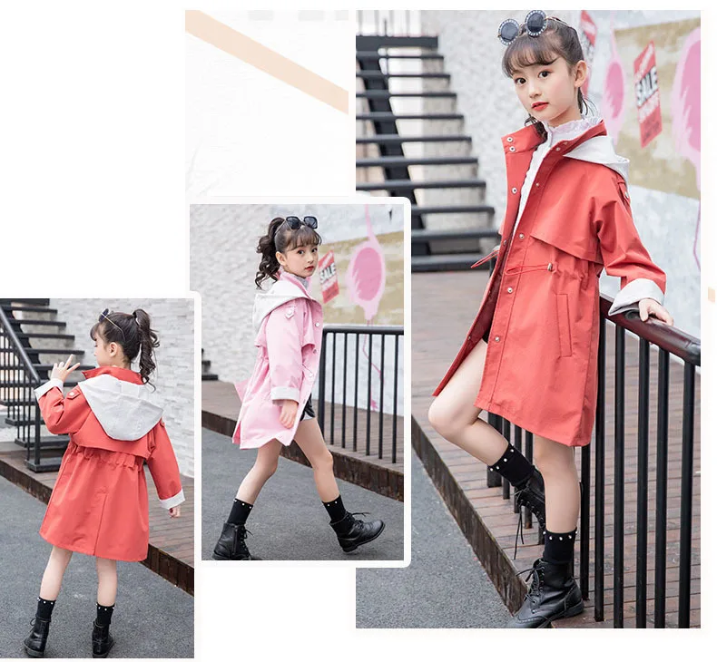 Girls Hooded Patchwork Long Jackets For Kids Pink Orange Cotton 2019 Autumn Trench Coat Clothing Children Outerwear Tops Clothes (16).jpg