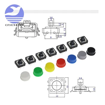 20PCS Tactile Push Button Switch Momentary 12*12*7.3MM Micro switch button + (20PCS 5 colors Tact Cap)12*12*7.3
20PCS Tactile Push Button Switch Momentary 12*12*7.3MM Micro switch button + (20PCS 5 colors Tact Cap)12*12*7.3