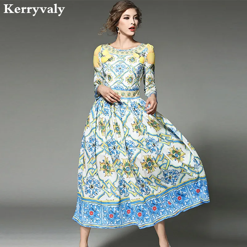 New Catwalk Long Maxi Dress Women Runway Dresses 2019 Women High Quality Autumn Blue and White Porcelain Print Dress K930668
New Catwalk Long Maxi Dress Women Runway Dresses 2019 Women High Quality Autumn Blue and White Porcelain Print Dress K930668