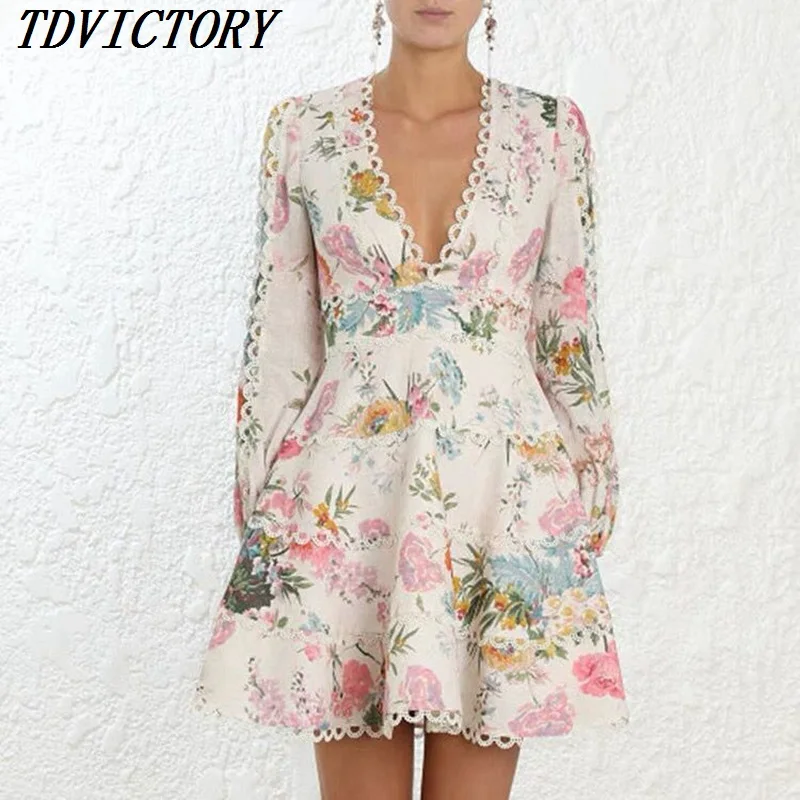 Runway Designer Party Short Women Dress Autumn Printing Patchwork Lace Lantern Sleeve Dress Sexy Deep V Neck Winter Dress
Runway Designer Party Short Women Dress Autumn Printing Patchwork Lace Lantern Sleeve Dress Sexy Deep V Neck Winter Dress