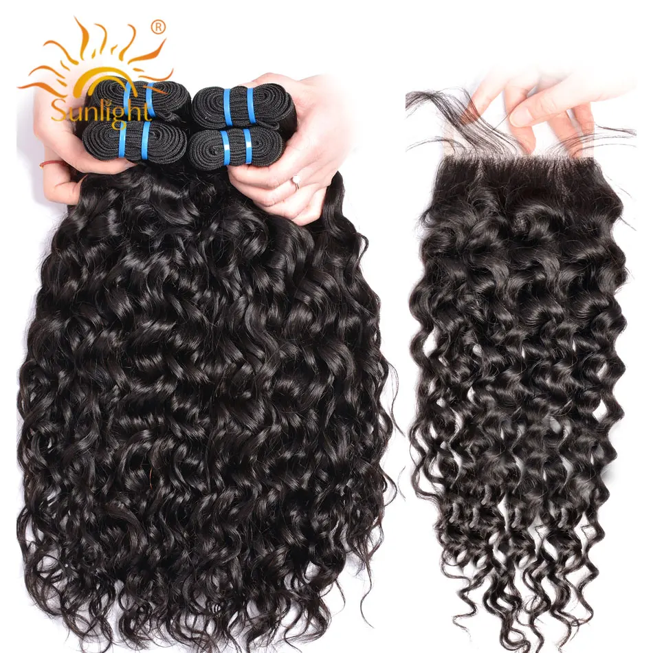 Brazilian Water Wave Bundles With Closure 4 Bundles Deal With Closure Sunlight Human Hair Weave Bundles & Lace Closure Non-remy
Brazilian Water Wave Bundles With Closure 4 Bundles Deal With Closure Sunlight Human Hair Weave Bundles & Lace Closure Non-remy