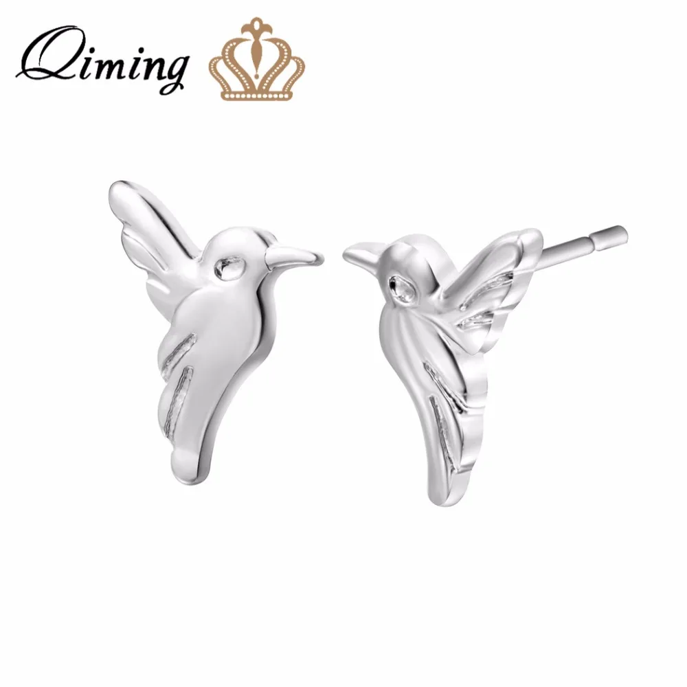 QIMING Silver Hummingbird Stud Earrings For Women Simple Design Animal Charm Bird Earrings Friends Gift Wholesale Jewelry
QIMING Silver Hummingbird Stud Earrings For Women Simple Design Animal Charm Bird Earrings Friends Gift Wholesale Jewelry