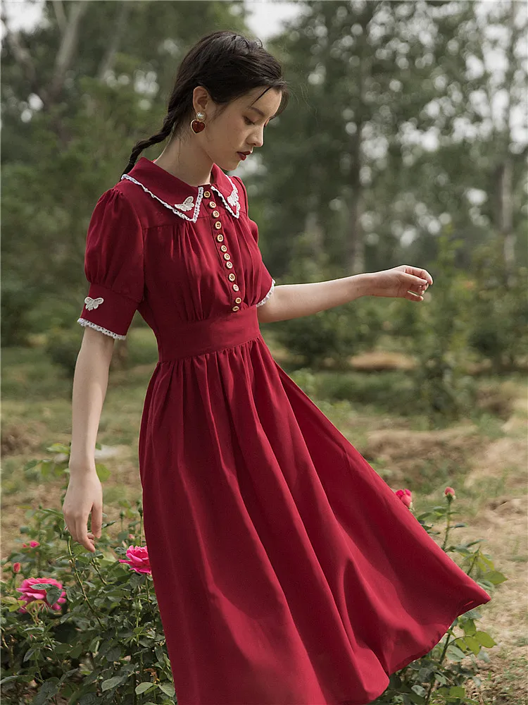 2019 new fashion women's dresses French court vintage red chiffon dress temperament long summer
2019 new fashion women's dresses French court vintage red chiffon dress temperament long summer