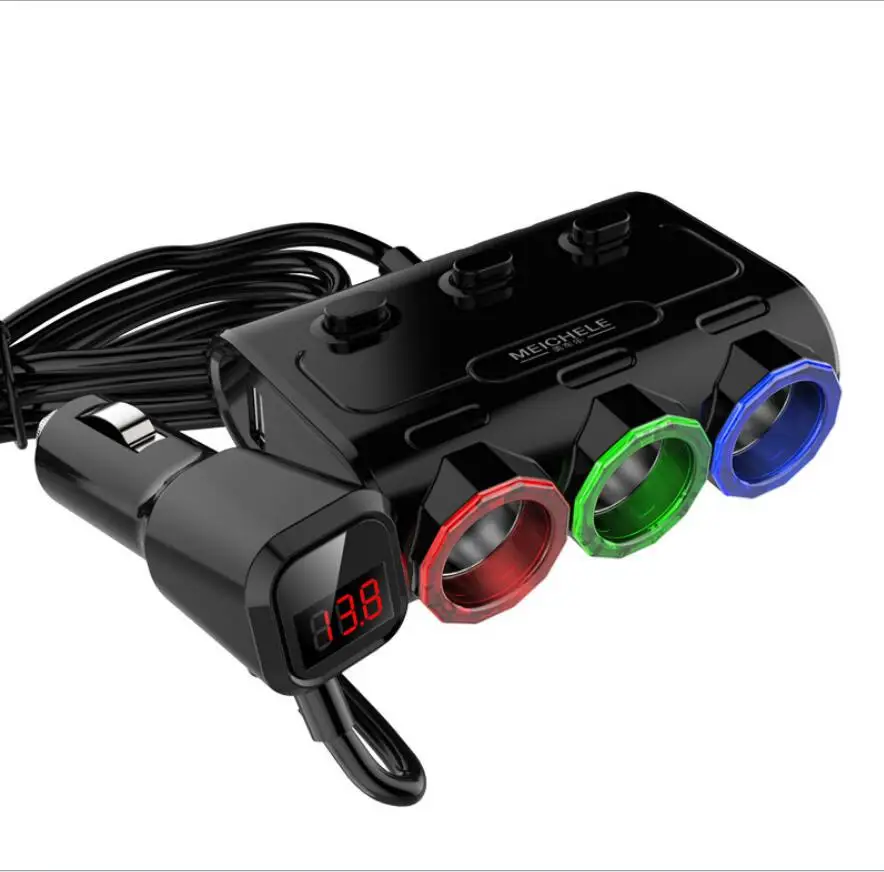 Car Accessories Power Adapter Charger 12-24V Switch Socket Splitter 3 Way Car Cigarette Lighter with two usb car charger
Car Accessories Power Adapter Charger 12-24V Switch Socket Splitter 3 Way Car Cigarette Lighter with two usb car charger