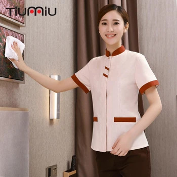 New Style Stand Collar Jacket Restaurant Hotel Uniform Waiter Short Sleeve Workwear Housekeeping Clothes Women Cleaning Overalls
New Style Stand Collar Jacket Restaurant Hotel Uniform Waiter Short Sleeve Workwear Housekeeping Clothes Women Cleaning Overalls