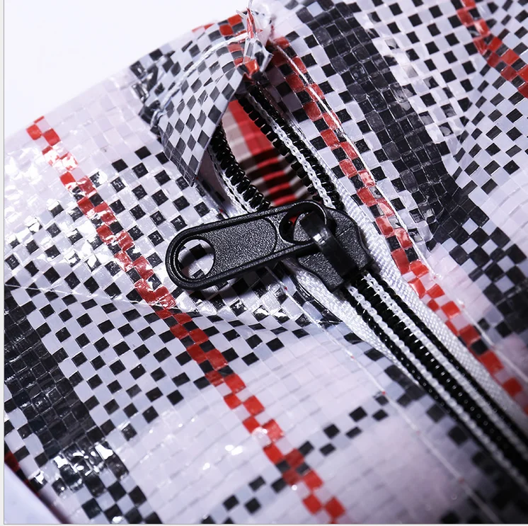 Description Picture 6 of itemReusable Plastic Jumbo Laundry Zipped Large Strong Shopping Home Storage Bag Strong Woven Plastic PVC Bags
