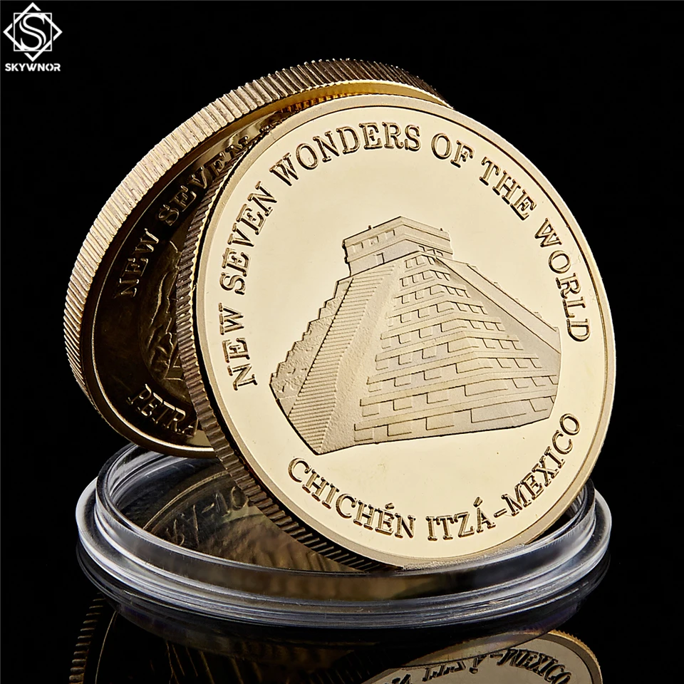 2007 Chichen-Itza Mexico New Seven Wonders of The World Gold Plated Coin With Hard Acrylic Cover
2007 Chichen-Itza Mexico New Seven Wonders of The World Gold Plated Coin With Hard Acrylic Cover