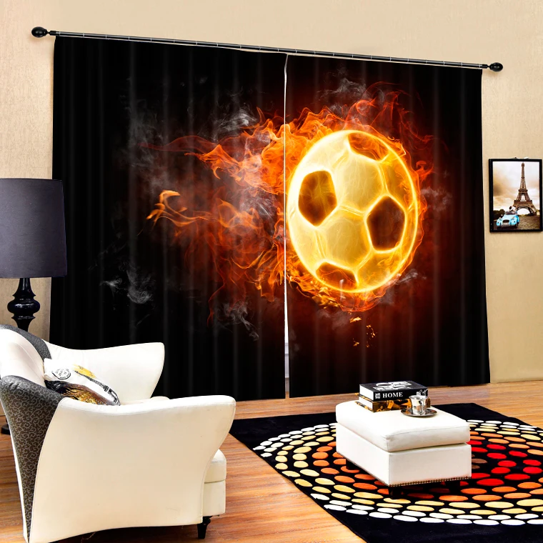 Fire Football 3d Digital Printing Stereo Cutoff Curtains High Precision Black Silk Door curtain
Fire Football 3d Digital Printing Stereo Cutoff Curtains High Precision Black Silk Door curtain