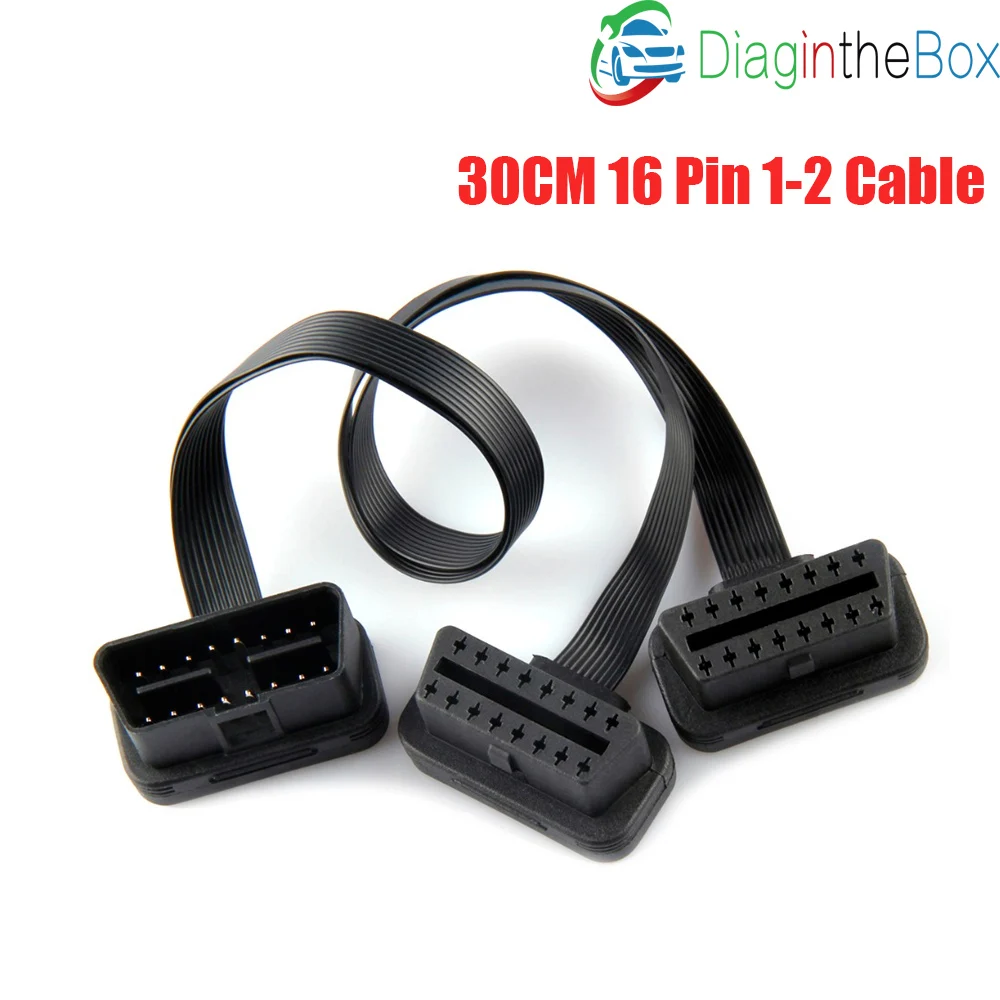Новое поступление ODB OBD2 30 см 16 Pin 1 Мужской до 2 Женский кабель OBD II разъем