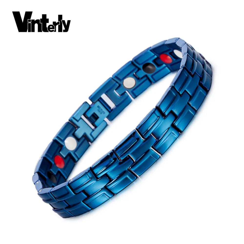 Vinterly Blue Magnetic Bracelet Men Hand Chain Health Energy Bracelets & Bangles Friendship Trendy Germanium Men Jewelry ST044
Vinterly Blue Magnetic Bracelet Men Hand Chain Health Energy Bracelets & Bangles Friendship Trendy Germanium Men Jewelry ST044