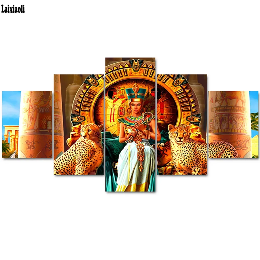 5D Diy Diamond Painting 3D Cross Stitch Egyptian Queen and Leopard Round 5pcs Diamond Embroidered Diamond Mosaic Wall painting
5D Diy Diamond Painting 3D Cross Stitch Egyptian Queen and Leopard Round 5pcs Diamond Embroidered Diamond Mosaic Wall painting