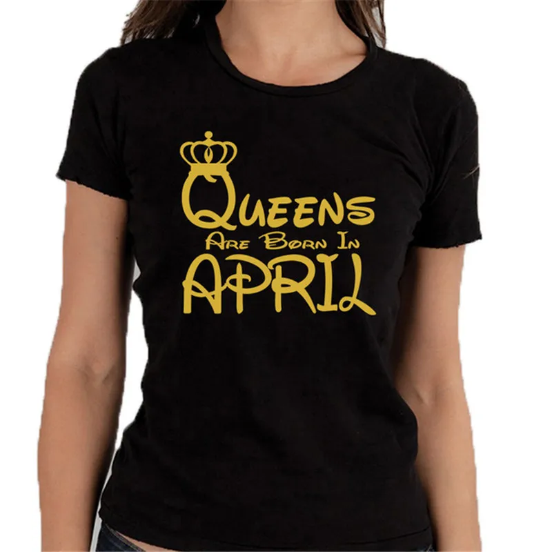 Gold Print Queens Are Born In APRIL TSHIRT Lady Tee Shirt Best Birthday Tshirt GOLD Logo Gifts Dropshipping
Gold Print Queens Are Born In APRIL TSHIRT Lady Tee Shirt Best Birthday Tshirt GOLD Logo Gifts Dropshipping